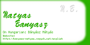 matyas banyasz business card