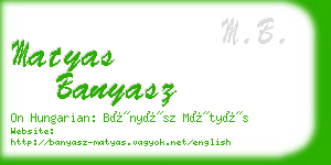 matyas banyasz business card